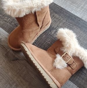 Toddler Girls - Buckle Faux Suede Boots - Tan, Size 5